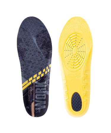 Copper Fit Men's Work Gear Heavy Duty Insoles for Standing All Day Arch Support, Black, One Size US