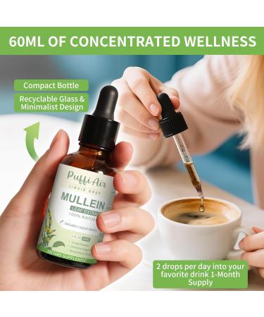 Mullein Drops for Lungs with Mullein Leaf, Thyme & Marshmallow Root Lung Cleansing Formula for Smokers, Supporting Respiratory Health & Immunity | 120ml (4fl oz) Natural Vegan Non-GMO 2 Fl Oz (Pack of 2) - Buy Online on GoSupps.com