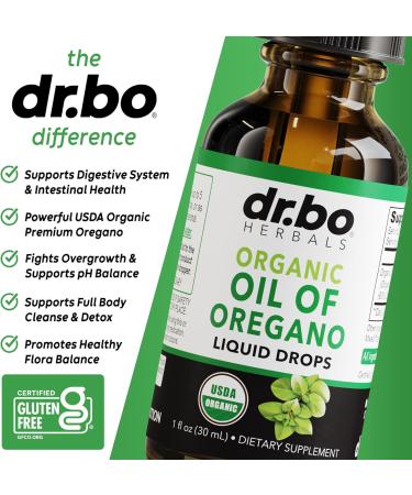Oregano Oil Organic Liquid Drops - 6 Month Supply Organic Oil of Oregano Drops Liquid Tincture Extract Cleanse Detox Immune Support Digestive Gut Health - Pure Vegan Non-GMO Herbal Tincture 1 oz - Buy Online on GoSupps.com