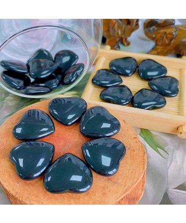 Xiannvxi 20pcs Obsidian Heart Stones - Natural Gemstone Reiki Crystals for Love & Luck | Perfect Palm Bag Charms - Buy Online on GoSupps.com