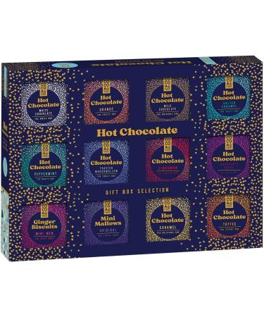 Hot Chocolate Gift Box Selection 12pk - Gift Set with Gingerbread & Marshmallow Classic & Tempting Assorted Deliciously Flavours in package- 180g - Buy Online on GoSupps.com