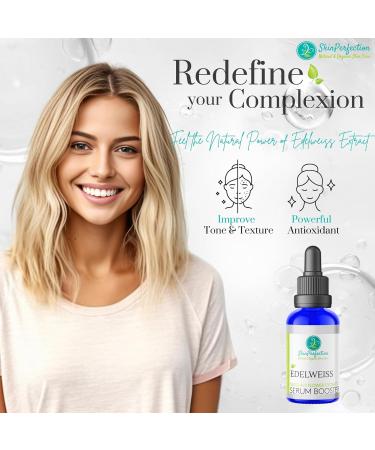 Skin Perfection Edelweiss Antioxidant Extract - Potent Anti-Aging Vitamin C for Hydration & Youthful Skin | Easy Add Dropper for DIY Skincare & Hair Lotion Supplies - Buy Online on GoSupps.com