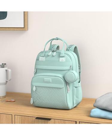 BabbleRoo Baby Changing Bag Backpack Nappy Changing Back Pack Diaper Bags with Changing Mat & Pacifier Holder for Mom & Dad - Sage Green - Buy Online on GoSupps.com