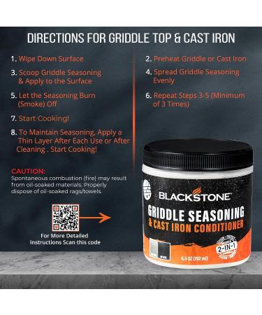 Blackstone 2-IN-1 Griddle & Cast Iron Seasoning Conditioner 6.5 OZ - Food Safe Cleaner & Conditioner - Buy Online on GoSupps.com