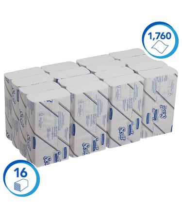 Scott Folding Towels 5856 - Ultra-Absorbent Soft & Tear-Resistant 1-Layer Paper Towels (16 Packs x 110 Sheets) - International Shipping Available - Buy Online on GoSupps.com
