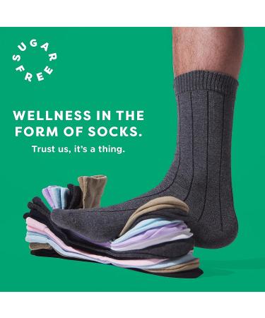 Sugar Free Sox Men's Diabetic Socks 3-Pack - Navy, Size 10-13 | Ribbed Mid-Calf, Health & Comfort - Buy Online on GoSupps.com