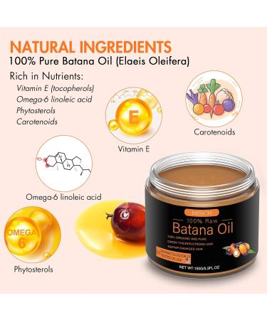 Raw Batana Oil for Hair Growth | 100% Natural & Organic Dr. Sebi Batana Oil - Unrefined Hair Growth Oil for Men & Women | 5.3 oz - Buy Online on GoSupps.com