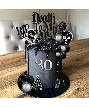 DRWATE 33 PCS Death to My 20s Cake Topper RIP 20s Cake Decorations for Funeral Happy Youth 30th Birthday Gothic Theme Party Supplies (01) - Buy Online on GoSupps.com
