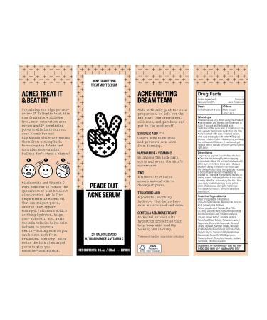Peace Out Skincare Acne Serum - 2% Salicylic Acid for Clear Skin | Daily Multi-Benefit Face Serum | International Shipping Available - Buy Online on GoSupps.com