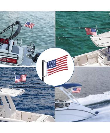GOLOHO Marine Boat Flag Set with 4 Clips, 12x18 inch American Flag for Boat - U.S. 50 Stars, Embroidered - Buy Online on GoSupps.com