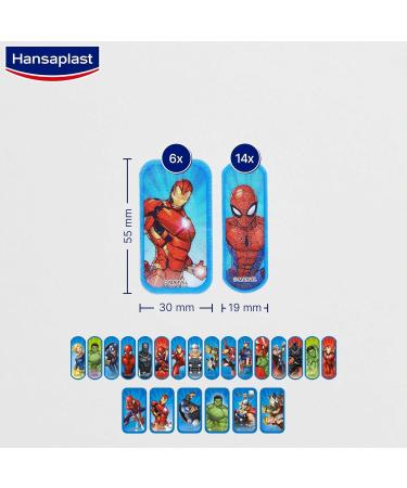 Hansaplast MARVEL Avengers Children s Plasters - 20 Strips | Fun & Kid-Friendly Bandages for Wounds - Buy Online on GoSupps.com