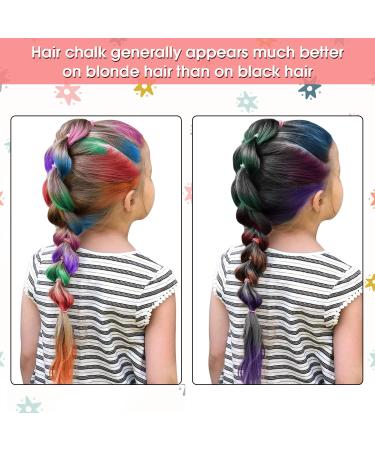 Kids Hair Chalk Combs Set - Temporary Hair Color Dye for Girls, Perfect Gift for Kids Ages 6-12, Ideal for Birthdays and Cosplay Parties (Multicolored, Blue Pink Purple Green Red Orange) - Buy Online on GoSupps.com