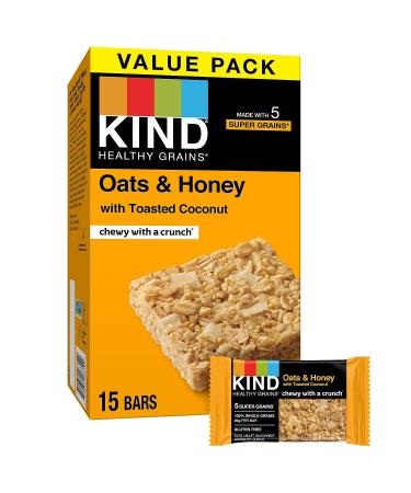 KIND Healthy Grains Bars Oats & Honey with Toasted Coconut 1.2oz 60 Pack Gluten Free - Oats & Honey Bars - Buy Online on GoSupps.com
