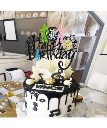 Gyufise 1Pcs Rock Happy Birthday Cake Topper Glitter Music Disco Ball Cake Pick 70's Disco Dancing Rock Cake Decoration for Rock Band Music Concert Theme Birthday Party Decorations Supplies Multi 4 - Buy Online on GoSupps.com