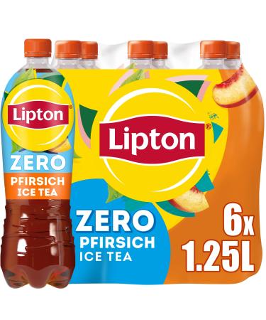 LIPTON ICE TEA Zero Peach Sugar-free iced tea with peach flavor DISPOSABLE (6 x 1.25 l) New version New version