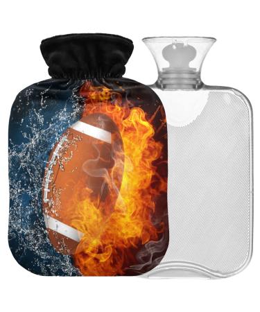 NAANLE Fire American Football Heat bottle MITEVED Transparent hot water bottle 1L heat bottle for bed hand feet heat pain relief heat and cold therapy