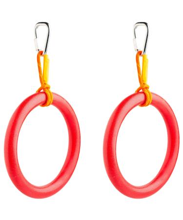 Cateam Ninja Slackline Accessories  Big Gymnastic Rings Set of 2 with carabiners - 9'' Diameter  Monkey bar Rings for Backyard Obstacle Course