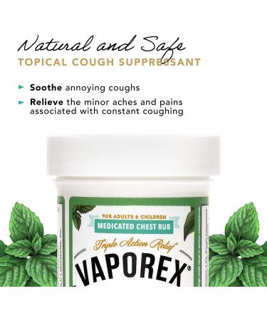 Vaporex Medicated Chest Rub with Camphor, Menthol & Eucalyptus Essential Oil 2 OZ - Made in USA - Buy Online on GoSupps.com