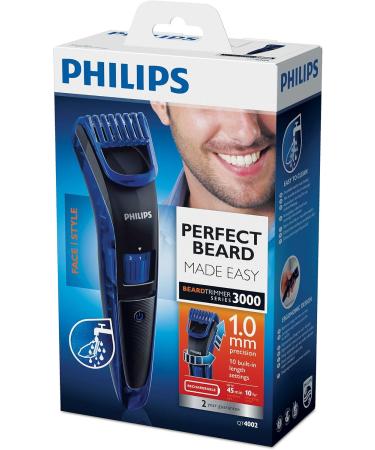 Philips QT4002 Washable Skin Friendly Beard Trimmer/Shaver - 10 Lock In 1.0mm Precision Length Settings With Rounded Tips For Smooth Skin Contact - Buy Online on GoSupps.com