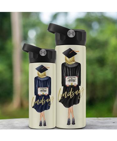 Graduation Gifts for Her  Personalized Water Bottle for Women - 14 or 20 Oz - Custom Hair Styles  Hood & Skin Color - Custom Graduation Gift w/ Name & Text  High School  College  Class of 2022 Gifts GRADUATION WATER BOTTLE - Buy Online on GoSupps.com
