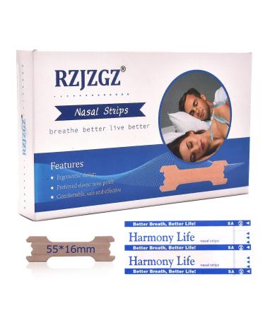 RZJZGZ Anti Snoring Nasal Strips Medium Better Breathe Good Sleeping Nasal Pads(55 * 16mm) (50Pack)