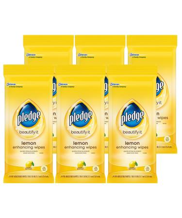 Pledge Beautify It Lemon Enhancing Wipes - Conveniently Dust Clean and Shine Wood Stainless Steel and More 24 ct Pack of 6 (144 Total Wipes) - Buy Online on GoSupps.com
