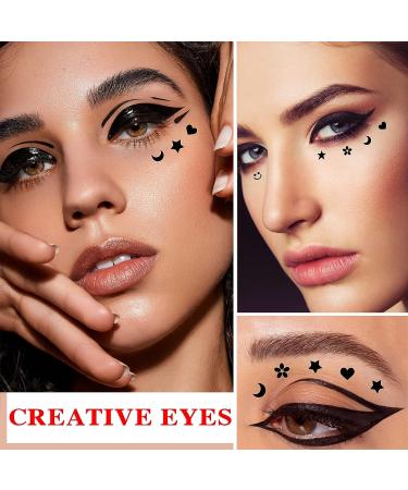 NVLEPTAP 6 Pcs Double-headed Eyeliner Stamps Set - Black Liquid Eye Liner Pen for Long Lasting Makeup | Waterproof & Smudge-proof | Variety of Stamp Designs for Women - Buy Online on GoSupps.com