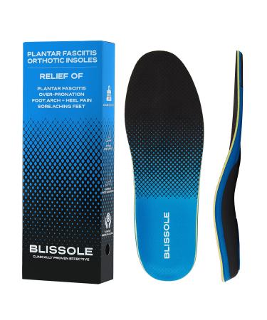 Orthotic Insoles for Plantar Fasciitis & Heel Pain Relief Neutral Arch Support insert for Flat Feet & Over-pronation Enhanced Shock Absorption Anti Fatigue for Work Boots Sneaker (XL-BLUE) Blue XL