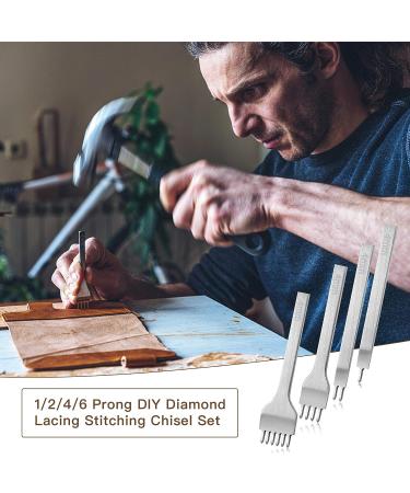 8-Piece Akamino Leather Chisel Set - 4mm & 6mm Prong Leather Craft Kits for Stitching & Hole Punching - Buy Online on GoSupps.com