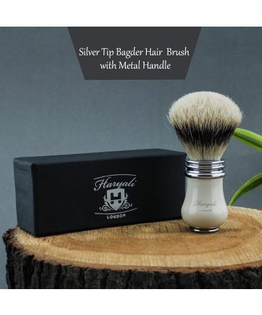 Haryali London Badger Hair Shaving Brush - Elegant Ivory Dachshaar Razor Brush for Your Perfect Shaving Set - Buy Online on GoSupps.com