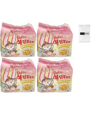Value Bundle: SAMYANG Noodles - Hot Chicken Flavour Ramen Noodles - Buldak Noodles - Buldak Ramen - Instant Noodles - Instant Ramen - Korean Food - Custom Value Bundle Branded Pack of 20 Total (4 PACK CREAM CARBONARA) CREAM CARBONARA 4 PACK