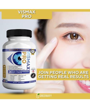 GREENVIFY Vision Pro Max Eye Health Supplement 24 Premium Herbal Extracts Vitamins & Minerals 60 Capsules (2) - Buy Online on GoSupps.com