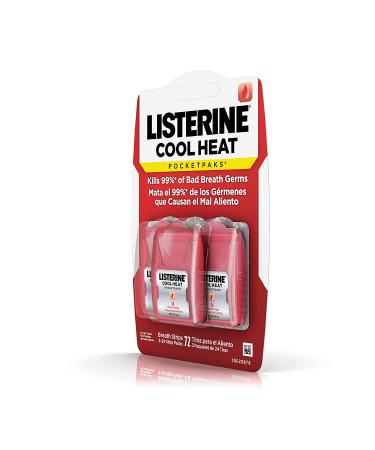 Listerine Cool Heat Pocketpaks Breath Strips 72-Strips, 3-Pack x 6 - Cinnamon Flavor, Bad Breath Germs Killer - Buy Online on GoSupps.com