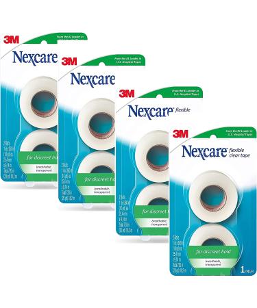 Nexcare Flexible Clear Tape Value Pack - 1 Inch X 10 Yards, Pack of 4 (80 Yards Total) - Buy Online on GoSupps.com