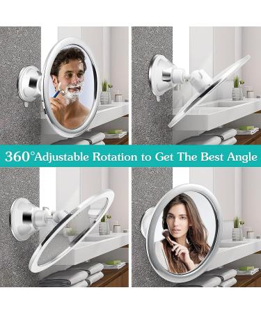 Fogless Shower Mirror with 360 Rotation Suction Cup | Fog-Free Bathroom Makeup/Shave Mirror with Holder | Adjustable Arm, Shatterproof & Rust-Resistant - Buy Online on GoSupps.com