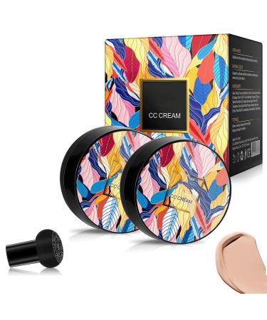 2024 Nuovo fungo testa cuscino d'aria CC crema trucco correttore idratante opaco di longa durata impermeabile di lunga durata adatto a tutti i tipi di pelle (Natural color 2)