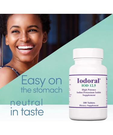 Optimox Iodoral 12.5mg - 180 Vegan Tablets with Iodine & Potassium Iodide - Lab Tested, Vegetarian, Non-GMO - Buy Online on GoSupps.com