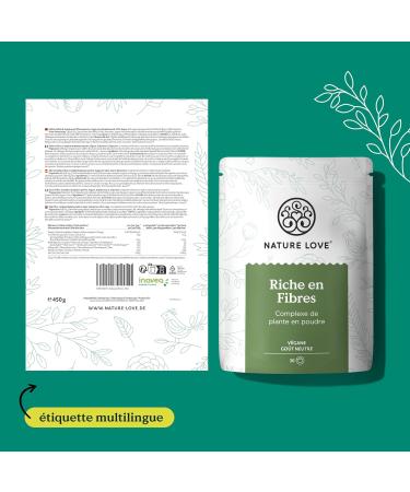NATURE LOVE Rich in fibers - 450 g of powder - organic quality fibers: flea seed husks acacia fibers inulin oat fiber etc. - ideal with intestinal treatment - vegan controlled in the laboratory - Buy Online on GoSupps.com