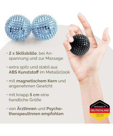 2x DBT Skills Hedgehog Ball - Magnetic Acupressure Stress Relief & Massage Ball | Light Blue | Enhance Mobility Concentration & Tension Relief (47mm) - Buy Online on GoSupps.com