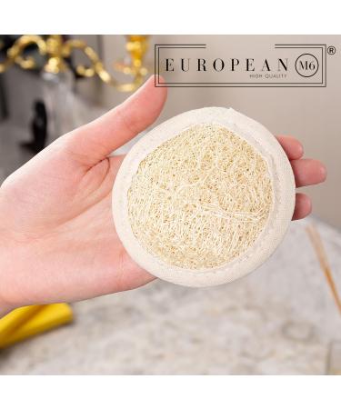 European M6 Premium Facial Loofah Pads - 4 Pack Natural Exfoliator Sponges for Clean & Vibrant Skin - Buy Online on GoSupps.com