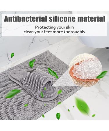 Silicone Shower Foot Scrubber - Non-Slip Personal Foot Massage & Cleaning Tool for Men and Women - 1Pcs Grey - Buy Online on GoSupps.com