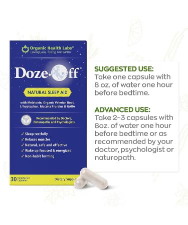Buy Organic Health Labs Doze-Off Natural Sleep Aid | 30 Veggie Capsules | Vegan Sleep Supplement for Better Rest - Buy Online on GoSupps.com