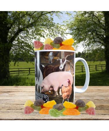 Farm Animals Barn Gathering Personalised Mug with a Choice of Sweets Gift - Buy Online on GoSupps.com