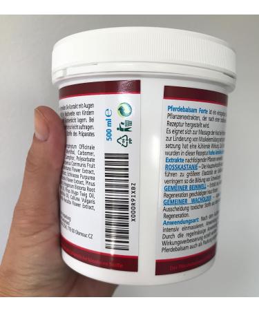 Swissmedicus Horse Balm with 25 Herbs - Extra-Strong Cooling Relief for Muscles Joints & Back - 500ml (1 Pack) - Buy Online on GoSupps.com