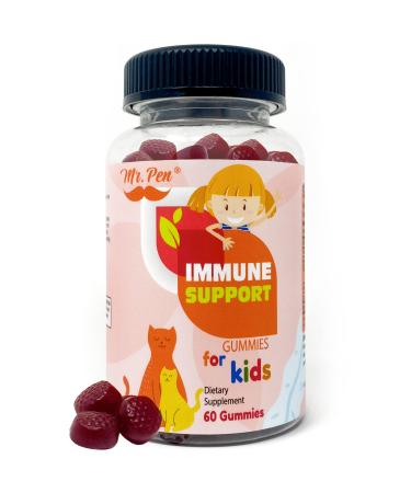 Mr. Pen Elderberry Vitamin C Zinc Gummies for Kids | 60 Count | 2 Month Supply | 4+ Years Immune Support Gummies Low Sugar Non- GMO Vegan Gluten Free Pectin Chews