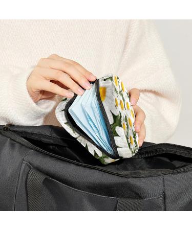 Chamomile Leaf Pattern Sanitary Napkin Storage Bag - Multi-Colored Portable Period Pouch for Women and Girls - Buy Online on GoSupps.com