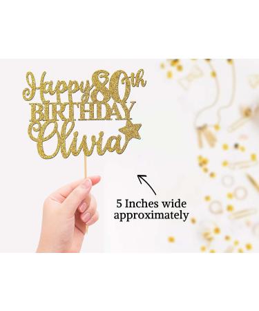 80th Birthday Cake Topper Personalised Name Cake Decorations For Her Him Mum Dad Any Age 50th 60th 65th 70th - CT2 - Buy Online on GoSupps.com