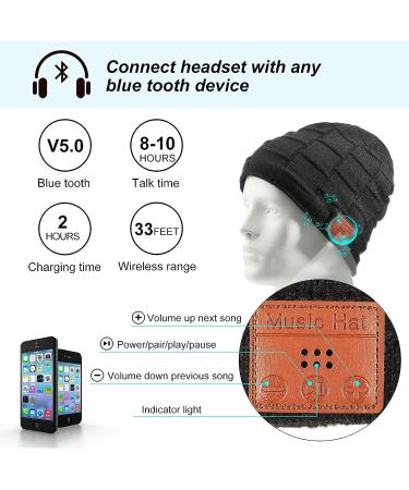 Bluetooth Beanie Set - 2 Wireless Bluetooth Hats + 2 Winter Touchscreen Gloves | Perfect Christmas Gift for Men, Women, Teens - Buy Online on GoSupps.com
