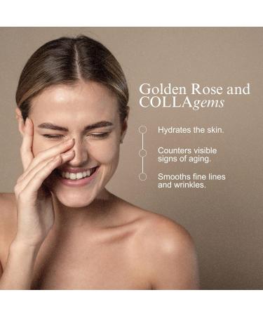 Golden ROSE Serum + CollaGEMS - Anti-Aging Pure Rose Oil with Colloidal Gold Hyaluronic Acid Vitamin C & Collagen Balls for Firm Bright Skin - Daily Face Routine - Buy Online on GoSupps.com