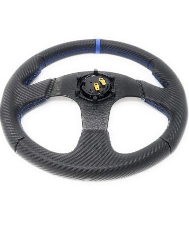 Blue Marine Boat Steering Wheel with 3-Spoke Design and Hub Adapter - 3/4 Tapered Keyway - Buy Online on GoSupps.com